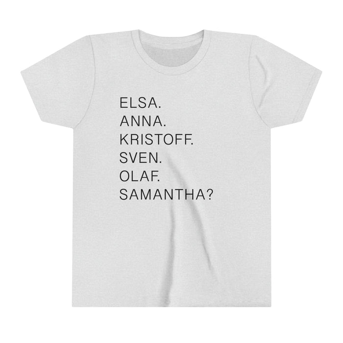 Frozen Character Names Bella Canvas Youth Short Sleeve Tee