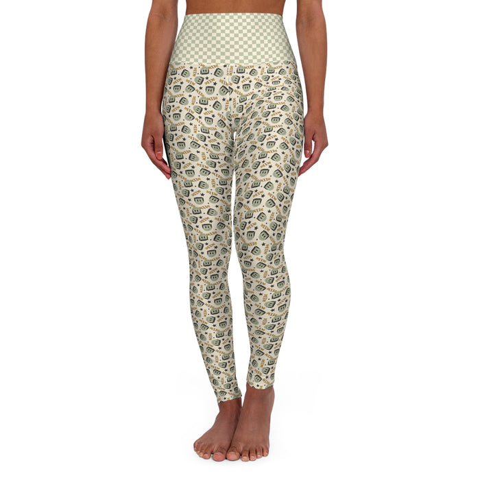 Halloween Checkered Frankies High Waisted Yoga Leggings (AOP)