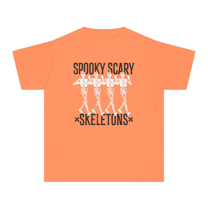 Spooky Scary Skeleton Comfort Colors Youth Midweight Tee