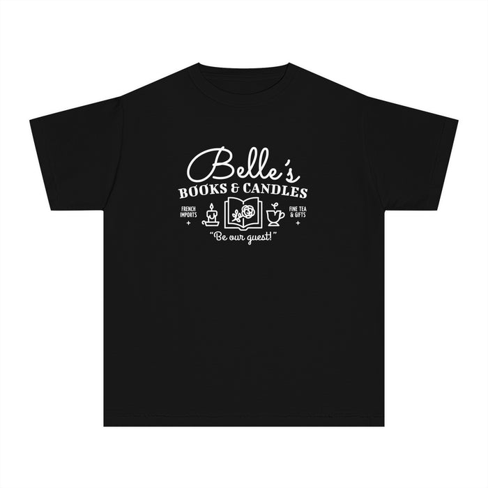 Belle’s Books & Candles Comfort Colors Youth Midweight Tee