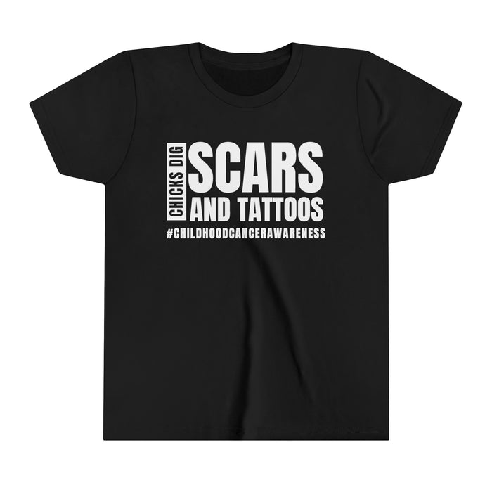 Chicks Dig Scars and Tattoos Bella Canvas Youth Short Sleeve Tee