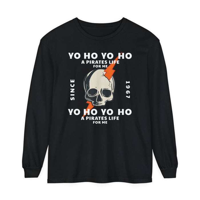 Yo Ho Pirates Life For Me Comfort Colors Unisex Garment-dyed Long Sleeve T-Shirt