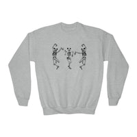 Dancing Skeletons with Ears Gildan Youth Crewneck Sweatshirt