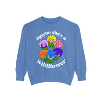 Maybe She’s A Wildflower Comfort Colors Unisex Garment-Dyed Sweatshirt