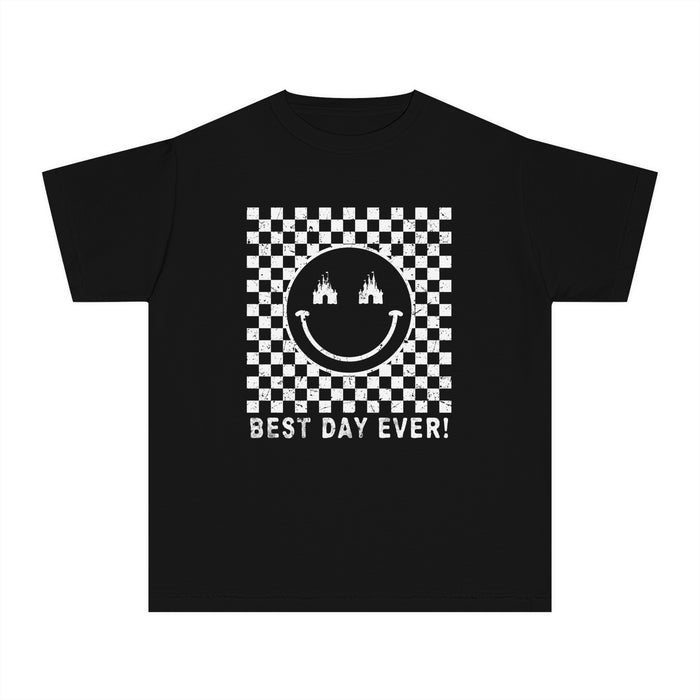 Retro Checkered Best Day Ever Comfort Colors Youth Midweight Tee