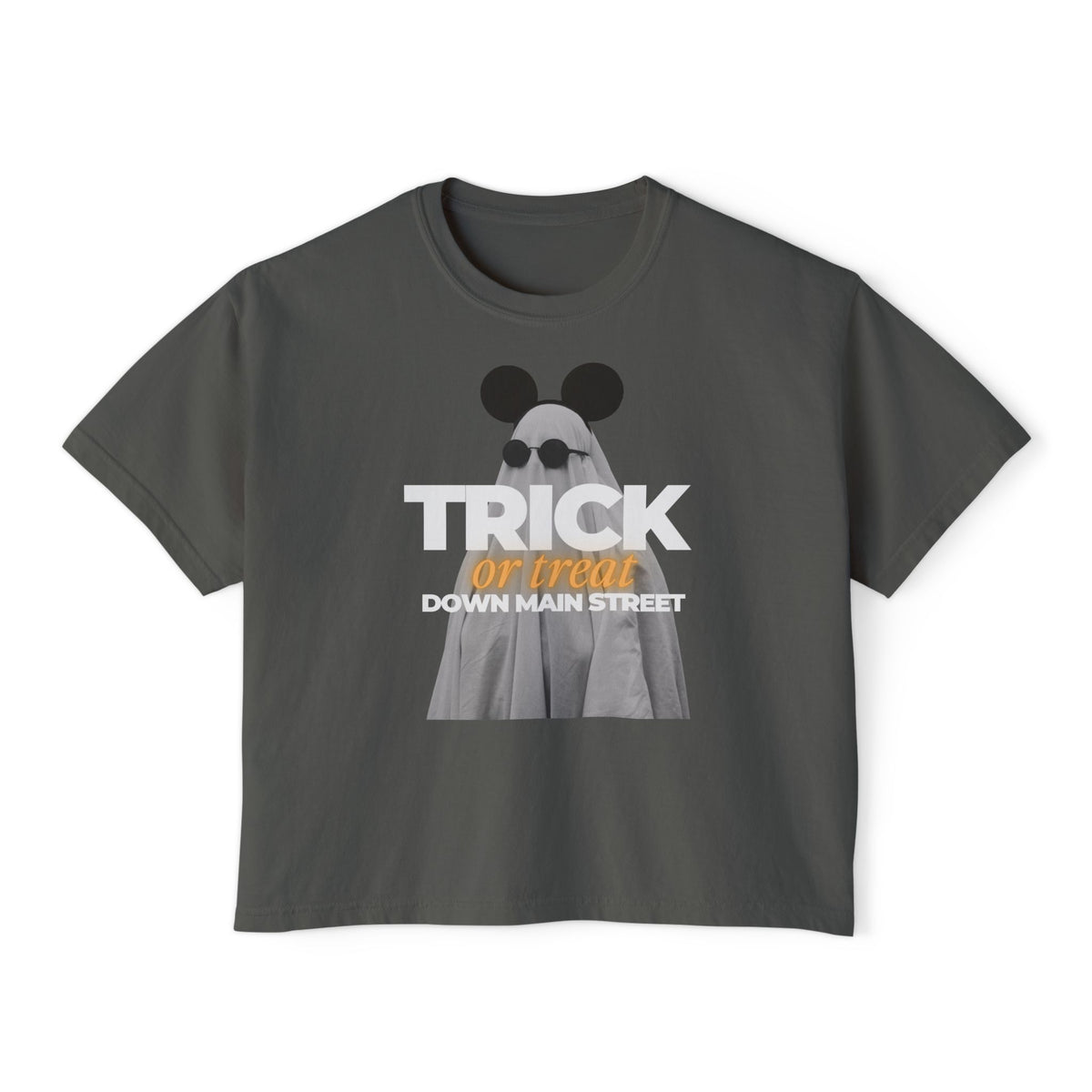 Trick or Treat Down Main Street Comfort Colors Women's Boxy Tee