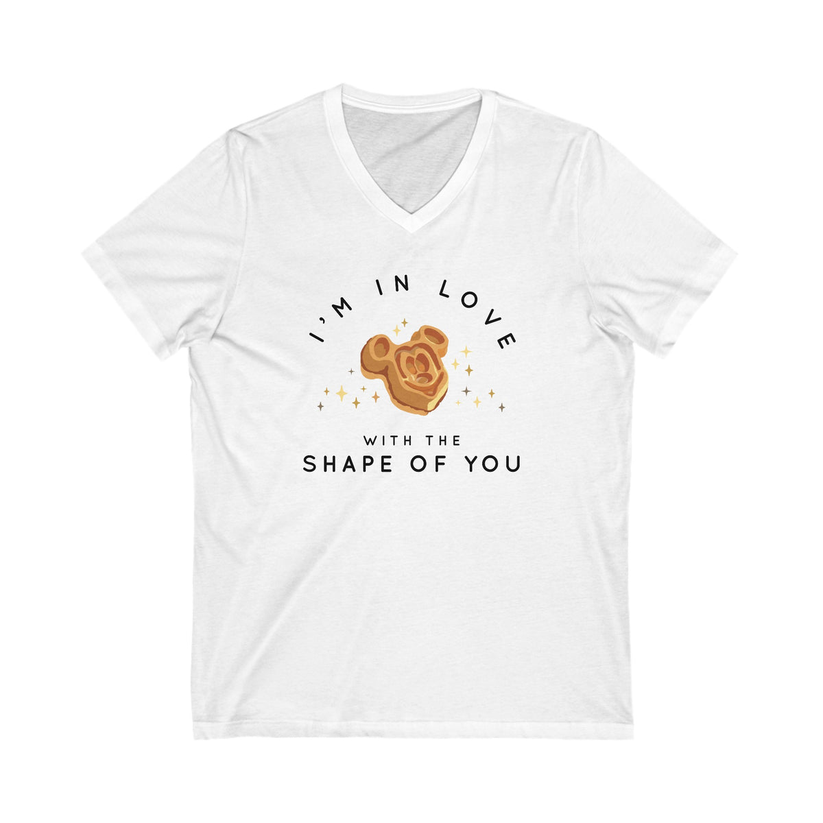 I'm In Love With The Shape Of You Unisex Bella Canvas Jersey Short Sleeve V-Neck Tee