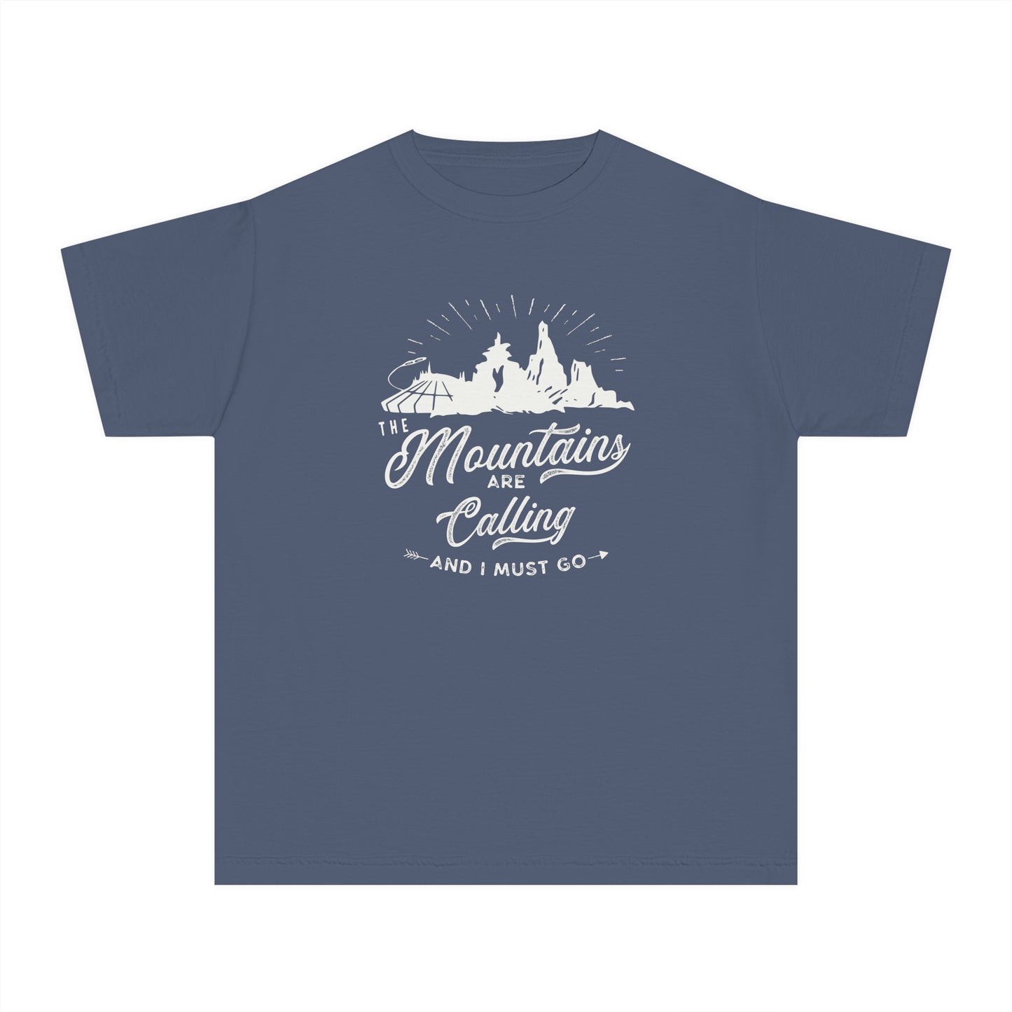 The Mountains Are Calling Comfort Colors Youth Midweight Tee