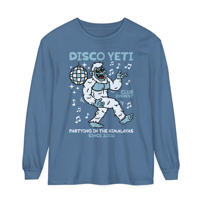 Disco Yeti Comfort Colors Unisex Garment-dyed Long Sleeve T-Shirt