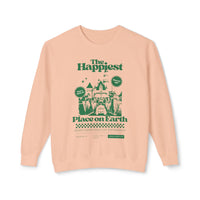 The Happiest Place on Earth Unisex Lightweight Comfort Colors Crewneck Sweatshirt