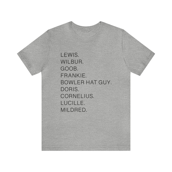 Meet The Robinson’s Character Names Bella Canvas Unisex Jersey Short Sleeve Tee