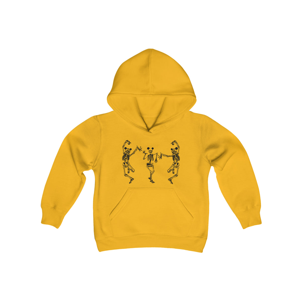 Dancing Skeletons with Ears Gildan Youth Heavy Blend Hooded Sweatshirt