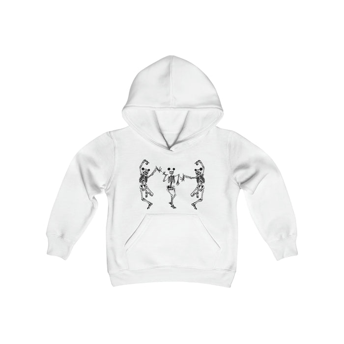 Dancing Skeletons with Ears Gildan Youth Heavy Blend Hooded Sweatshirt