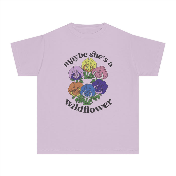 Maybe She’s A Wildflower Comfort Colors Youth Midweight Tee