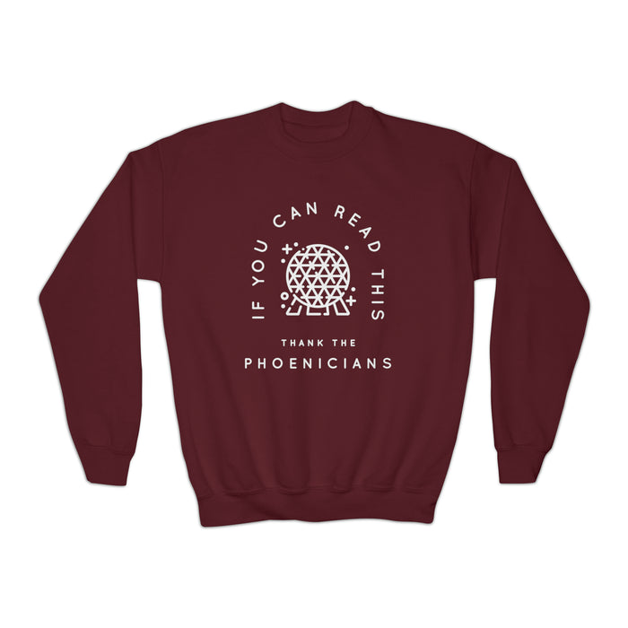 If You Can Read This Thank The Phoenicians Gildan Youth Crewneck Sweatshirt