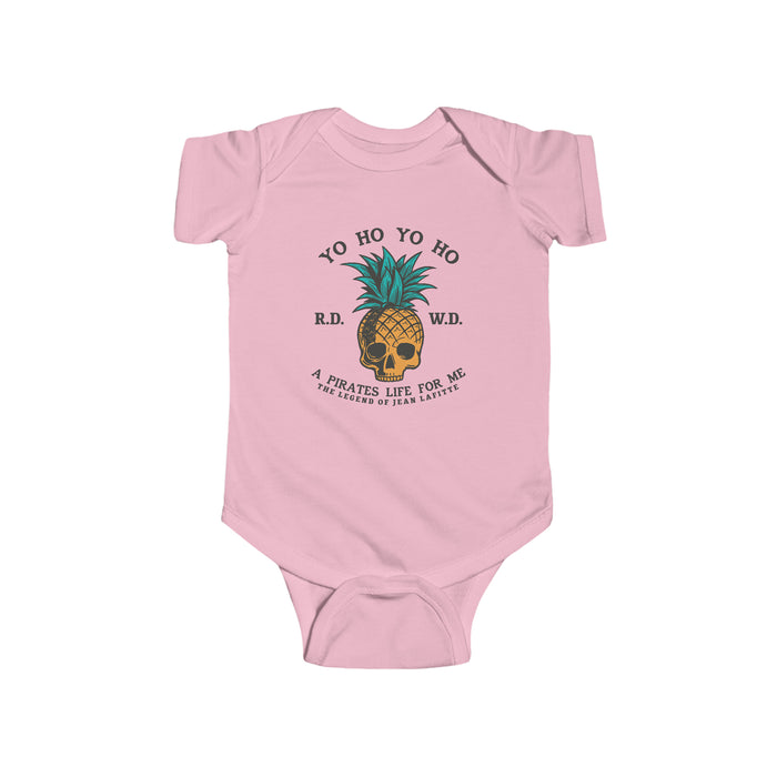 Yo Ho Pirates Life For Me Rabbit Skins Infant Fine Jersey Bodysuit