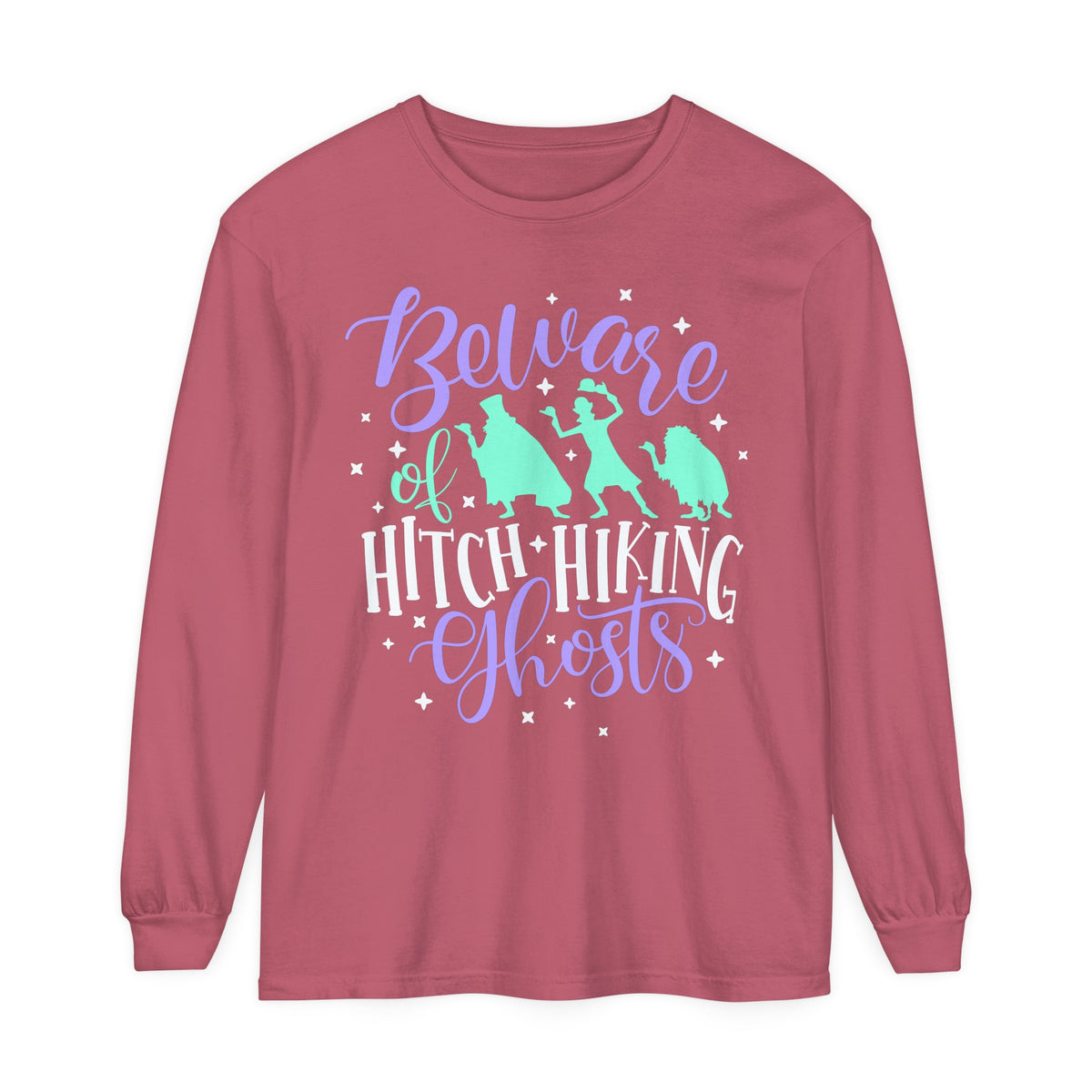 Beware of Hitchhiking Ghosts Comfort Colors Unisex Garment-dyed Long Sleeve T-Shirt