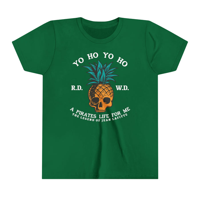 Yo Ho Pirates Life For Me Bella Canvas Youth Short Sleeve Tee