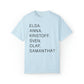 Frozen Character Names Comfort Colors Unisex Garment-Dyed T-shirt