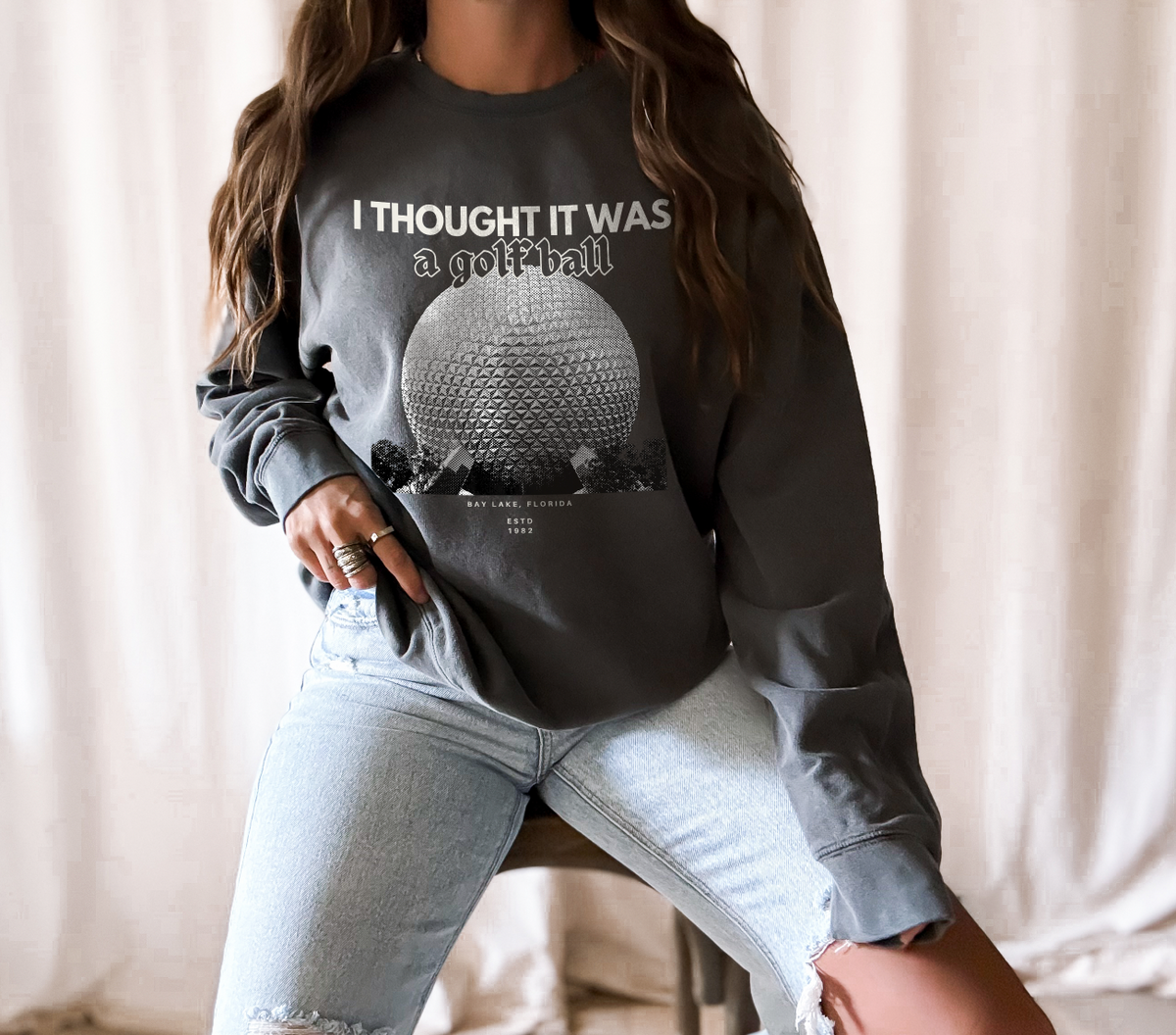 I Thought it was a Golf Ball Unisex Lightweight Comfort Colors Crewneck Sweatshirt