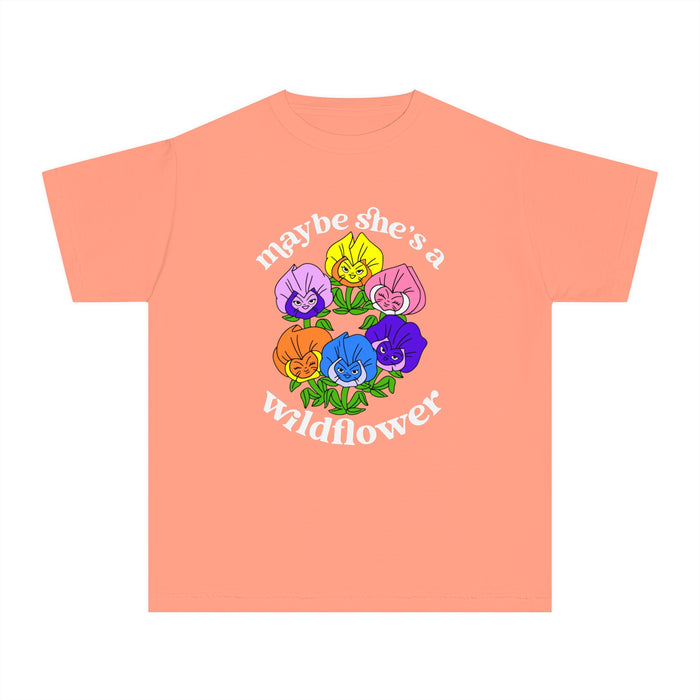 Maybe She’s A Wildflower Comfort Colors Youth Midweight Tee