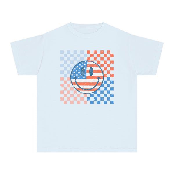 Patriotic Happy Face Comfort Colors Youth Midweight Tee