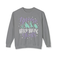 Beware of Hitchhiking Ghosts Unisex Lightweight Comfort Colors Crewneck Sweatshirt