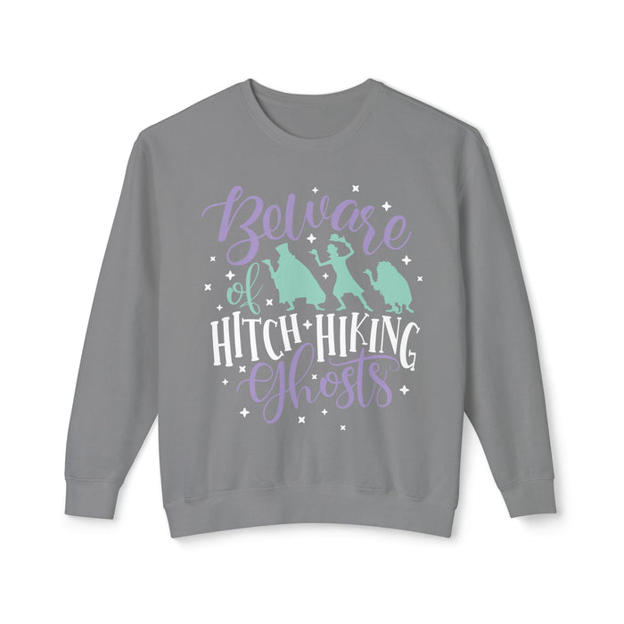 Beware of Hitchhiking Ghosts Unisex Lightweight Comfort Colors Crewneck Sweatshirt