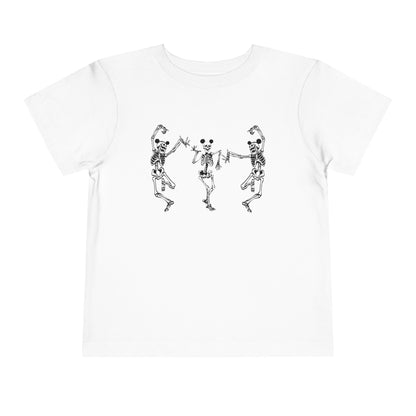 Dancing Skeletons with Ears Bella Canvas Toddler Short Sleeve Tee