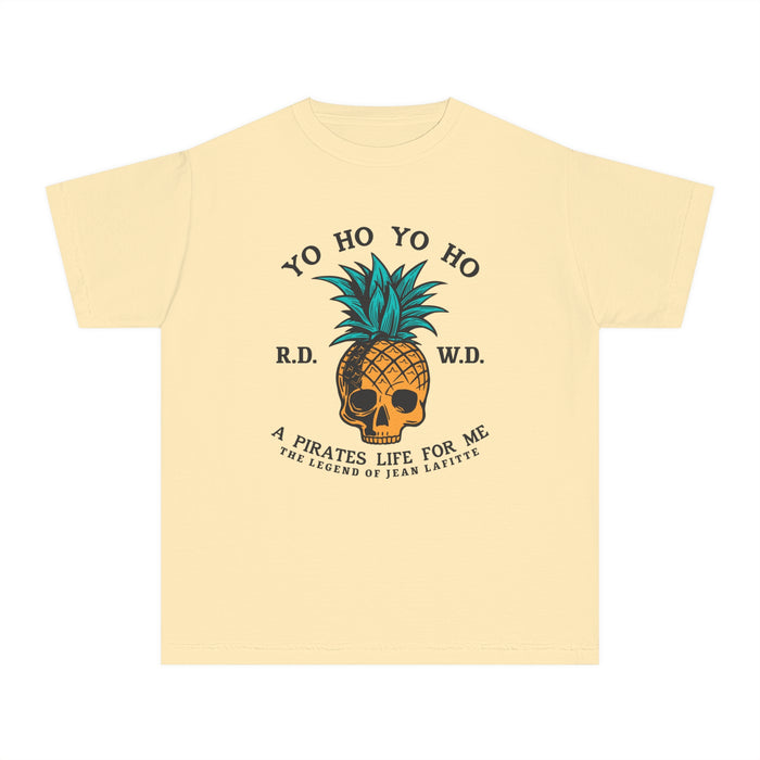 Yo Ho Pirates Life For Me Comfort Colors Youth Midweight Tee