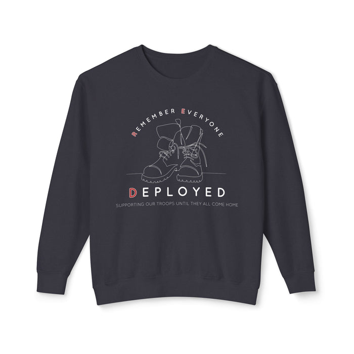 Remember Everyone Deployed R.E.D. Unisex Lightweight Comfort Colors Crewneck Sweatshirt