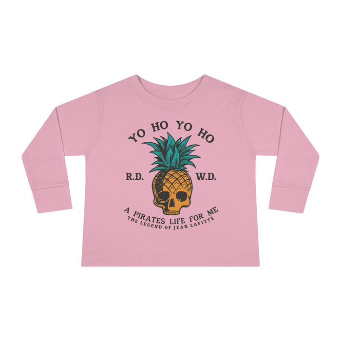 Yo Ho Pirates Life For Me Rabbit Skins Toddler Long Sleeve Tee