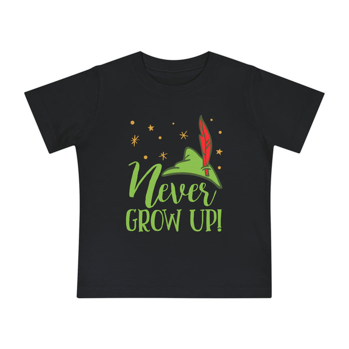 Never Grow Up Bella Canvas Baby Short Sleeve T-Shirt