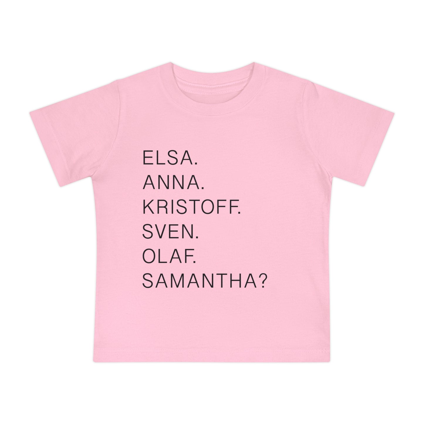 Frozen Character Names Bella Canvas Baby Short Sleeve T-Shirt
