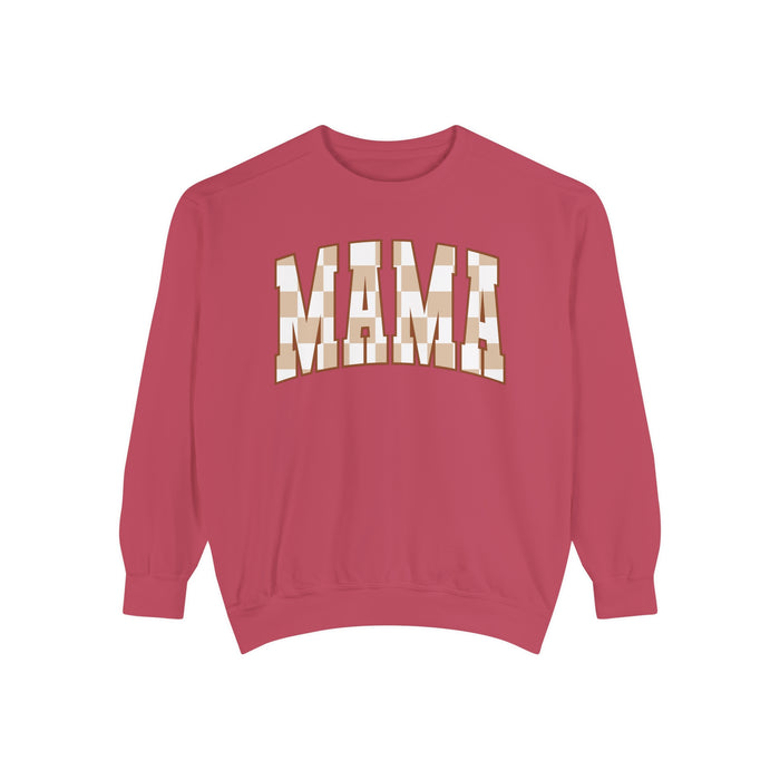 Checkered Mama Unisex Garment-Dyed Sweatshirt