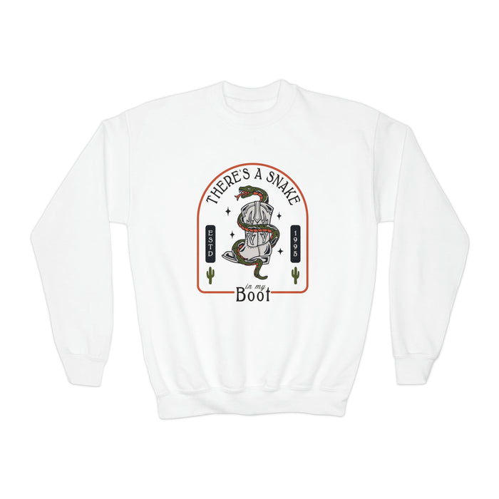 There's A Snake In My Boot Gildan Youth Crewneck Sweatshirt