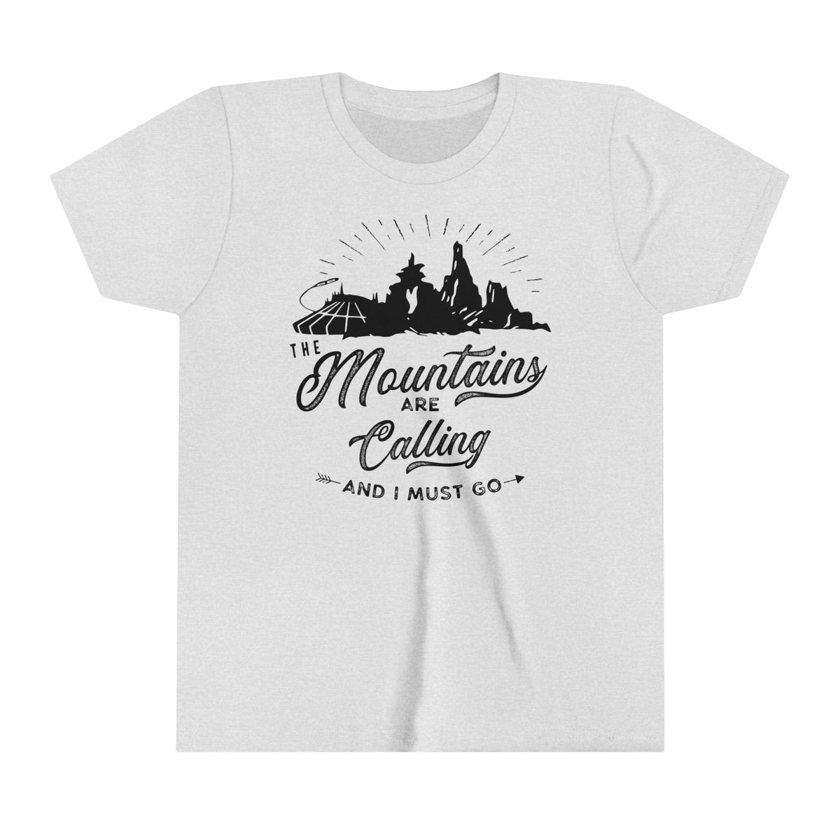 The Mountains Are Calling Bella Canvas Youth Short Sleeve Tee