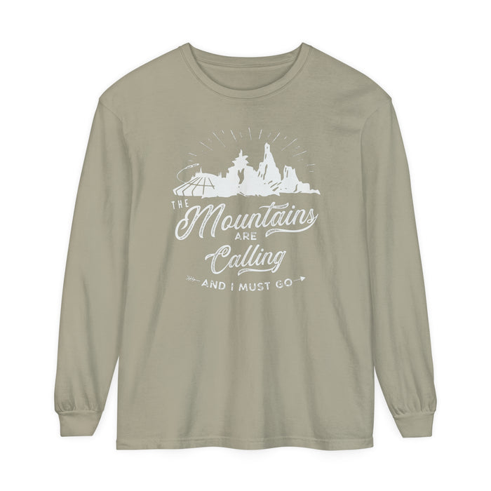 The Mountains Are Calling Comfort Colors Unisex Garment-dyed Long Sleeve T-Shirt