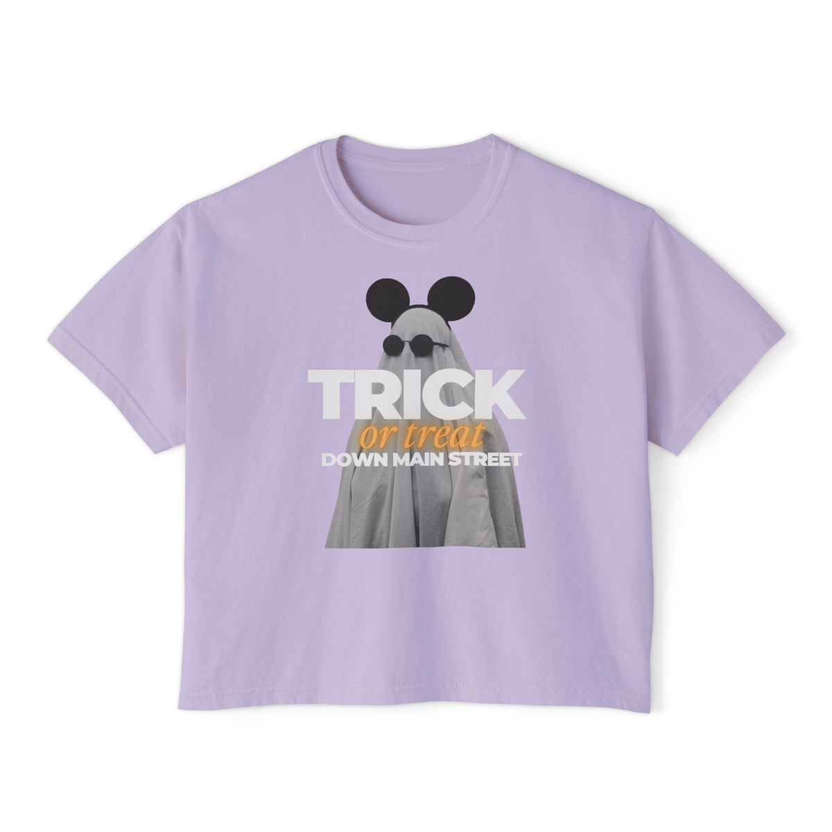 Trick or Treat Down Main Street Comfort Colors Women's Boxy Tee