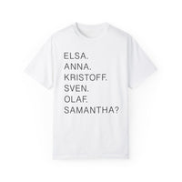 Frozen Character Names Comfort Colors Unisex Garment-Dyed T-shirt