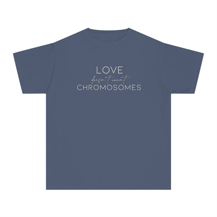 Love Doesn’t Count Chromosomes Comfort Colors Youth Midweight Tee