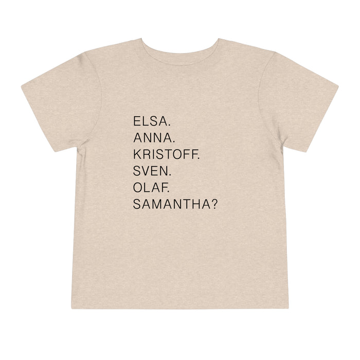 Frozen Character Names Bella Canvas Toddler Short Sleeve Tee