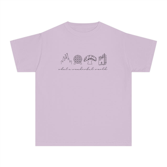 What A Wonderful World Comfort Colors Youth Midweight Tee