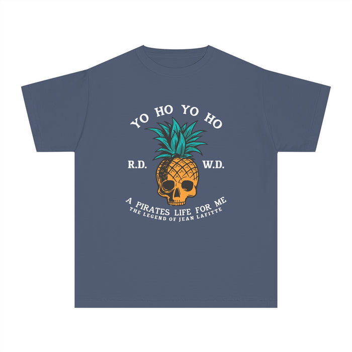 Yo Ho Pirates Life For Me Comfort Colors Youth Midweight Tee