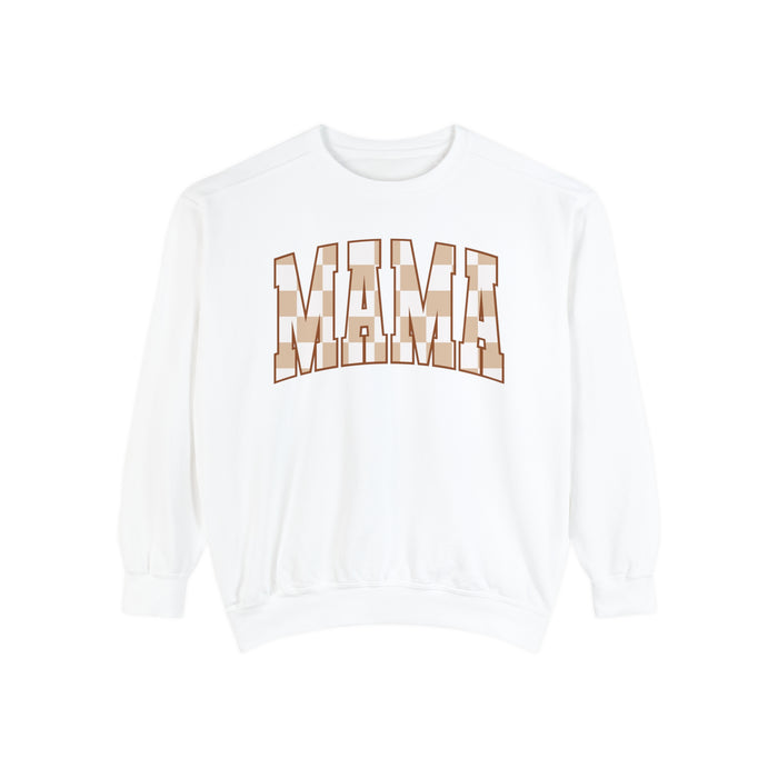 Checkered Mama Unisex Garment-Dyed Sweatshirt