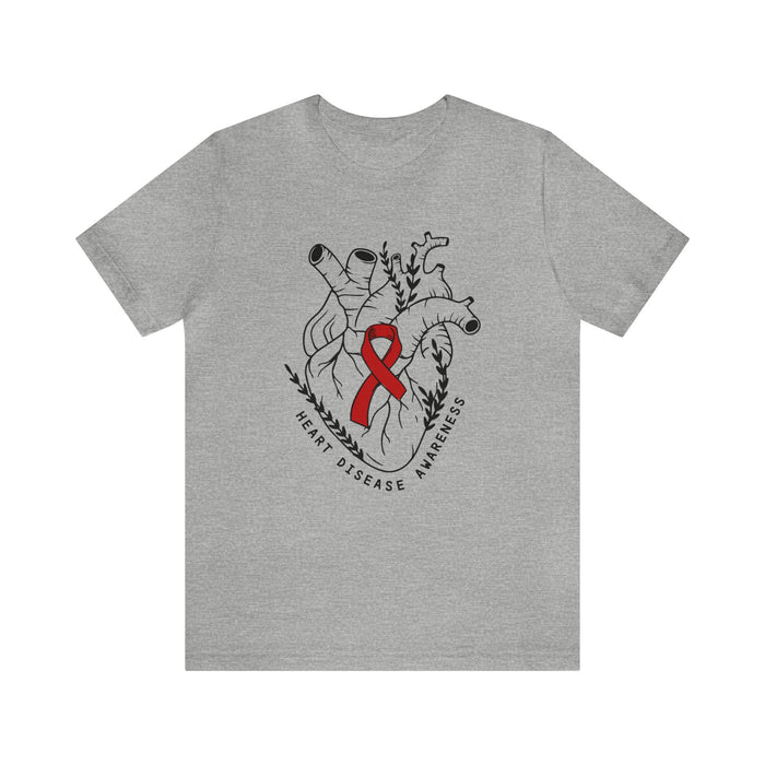 Heart Disease Awareness Bella Canvas Unisex Jersey Short Sleeve Tee