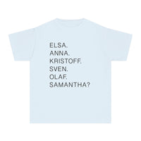 Frozen Character Names Comfort Colors Youth Midweight Tee