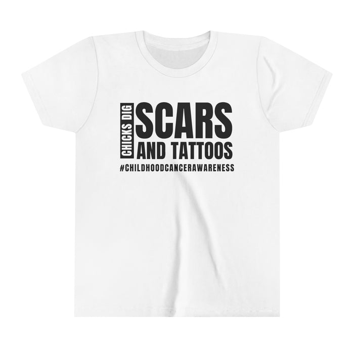 Chicks Dig Scars and Tattoos Bella Canvas Youth Short Sleeve Tee