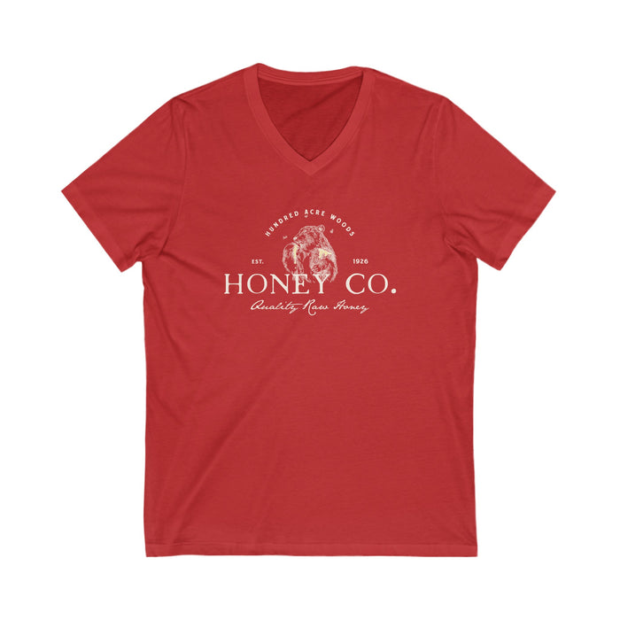 Hundred Acre Woods Honey Co. Bella Canvas Unisex Jersey Short Sleeve V-Neck Tee