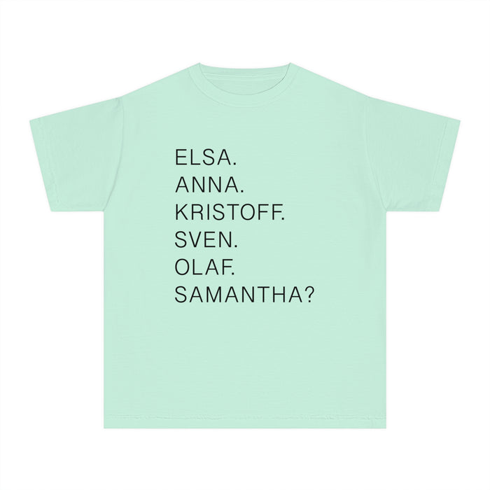 Frozen Character Names Comfort Colors Youth Midweight Tee